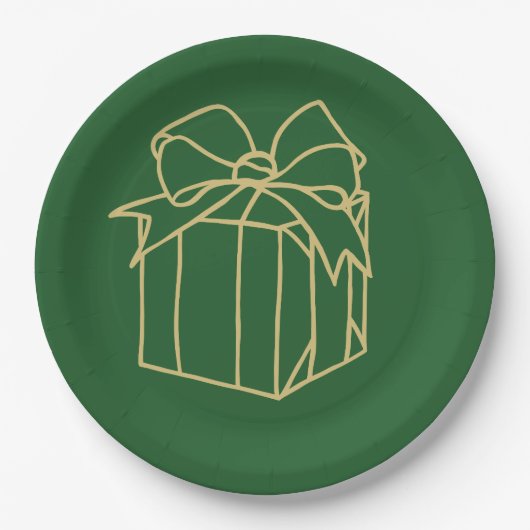 Assiettes En Carton Collection de Noël simple - Présente (Devant)