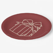 Assiettes En Carton Collection de Noël simple - Présente (Angle)