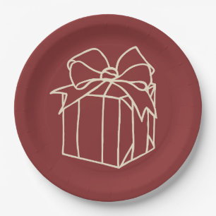 Assiettes En Carton Collection de Noël simple - Présente