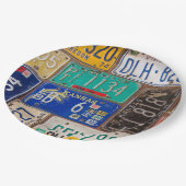 Assiettes En Carton Collection de plaques de licence Rusty Retro (Angle)