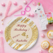 Assiettes En Carton Collection de rayures populaires Boho pailletées o (Fête)