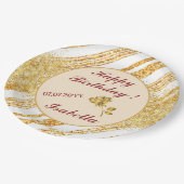 Assiettes En Carton Collection de rayures populaires Boho pailletées o (Angle)