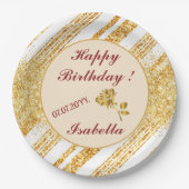 Assiettes En Carton Collection de rayures populaires Boho pailletées o (Devant)