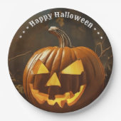 Assiettes En Carton Collection Halloween grand Citrouille (Devant)