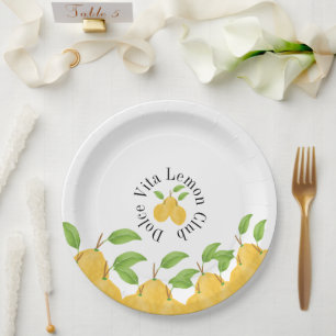 Assiettes En Carton Collection Lemon Bloom