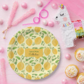 Assiettes En Carton Collection Lemon Bloom jaune à motifs (Fête)