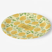 Assiettes En Carton Collection Lemon Bloom jaune à motifs (Angle)