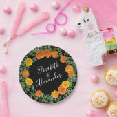 Assiettes En Carton Collection Mariage gothique d'Halloween noir et or (Fête)