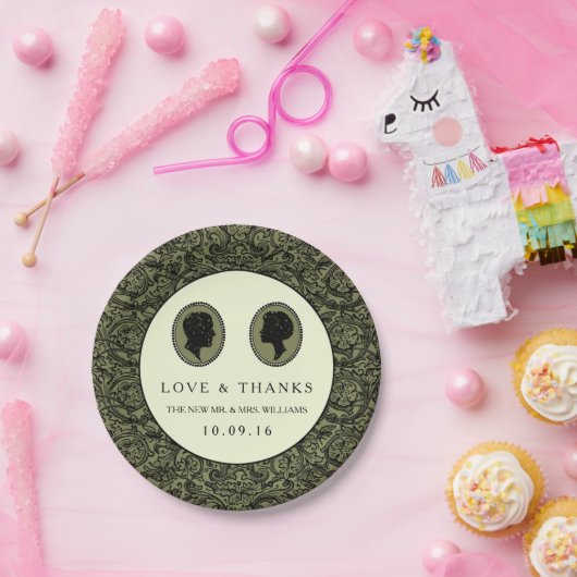 Assiettes En Carton Collection Mariage Silhouette Art Déco (Fête)