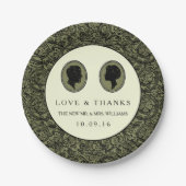 Assiettes En Carton Collection Mariage Silhouette Art Déco (Devant)