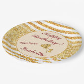 Assiettes En Carton Collection Populaire Boho Pailletée Horizontale Or (Angle)