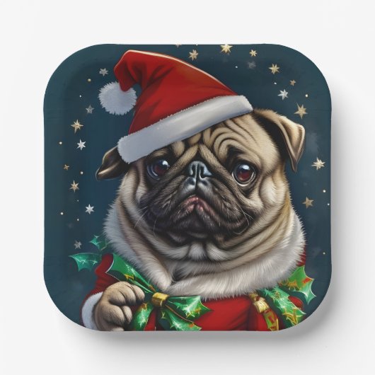 Assiettes En Carton Collection Puggy Claus (Recto)