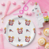 Assiettes En Carton Collection Smart Clock - Plaques de papier blanc (Fête)