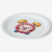 Assiettes En Carton Collection Smart Clock - Plaques de papier bleu (Angle)