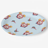 Assiettes En Carton Collection Smart Clock - Plaques de papier bleu (Angle)