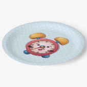 Assiettes En Carton Collection Smart Clock - Plaques de papier bleu (Angle)