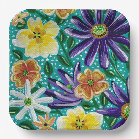 Assiettes En Carton Collection Spring Mountain Fields (Recto)