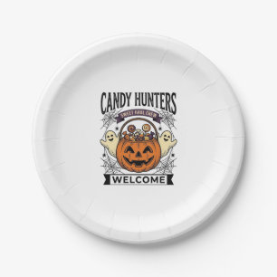 Assiettes En Carton Collectionneur de bonbons Halloween Gravure vintag