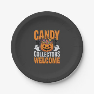 Assiettes En Carton Collectionneurs de bonbons Bienvenue Halloween Cit