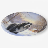 Assiettes En Carton Collie Laisser Il Neige Noël (Angle)