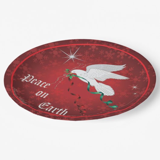 Assiettes En Carton Colombe blanche (Angle)