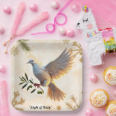 Assiettes En Carton "Colombe de l'espoir" (Fête)