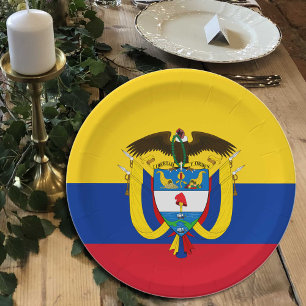 Assiettes En Carton Colombie, fête du drapeau colombien, anniversaire