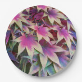 Assiettes En Carton Coloré automne Feuille d'érable Floral (Devant)