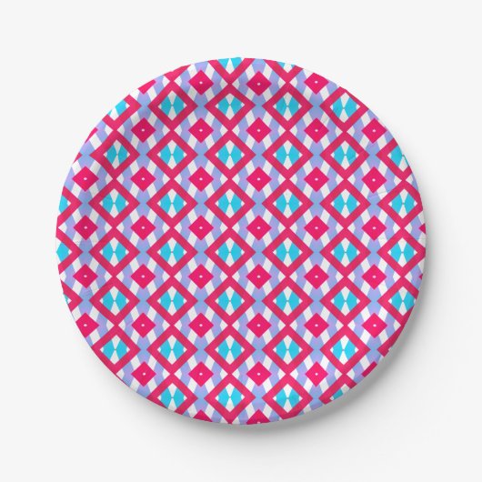 Assiettes En Carton Coloré bleu rose violet (Devant)