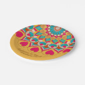 Assiettes En Carton Coloré Ethnic Mandala Bold & Bright Mariage (Angle)