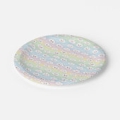 Assiettes En Carton Coloré Pastel Waves Kawaii Clouds Motif (Angle)