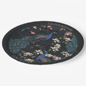 Assiettes En Carton Coloré Peacock Noir (Angle)