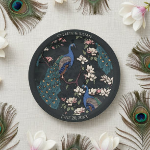 Assiettes En Carton Coloré Peacock Noir