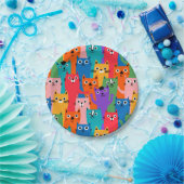 Assiettes En Carton Colorful cats (Fête)