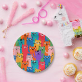 Assiettes En Carton Colorful cats (Fête)