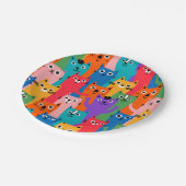 Assiettes En Carton Colorful cats (Angle)