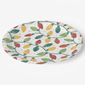 Assiettes En Carton Colorful Christmas String Lights Pattern  (Angle)