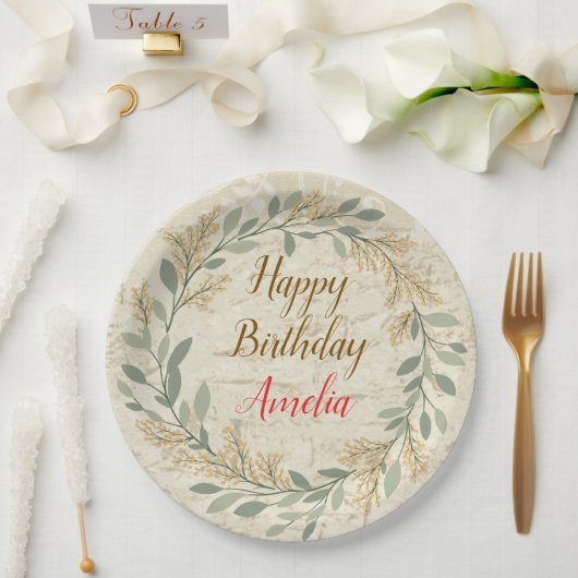 Assiettes En Carton Colorful Flower Design Birthday Plate (Mariage)