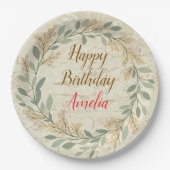 Assiettes En Carton Colorful Flower Design Birthday Plate (Devant)