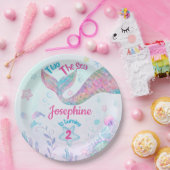 Assiettes En Carton Colorful Mermaid second birthday (Fête)