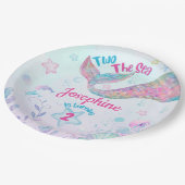 Assiettes En Carton Colorful Mermaid second birthday (Angle)