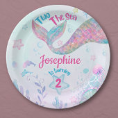 Assiettes En Carton Colorful Mermaid second birthday