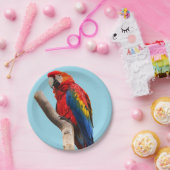 Assiettes En Carton Colorful Parrot Portrait (Fête)