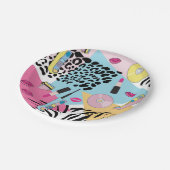 Assiettes En Carton Colorful Retro 1990's Nineties Motif (Angle)