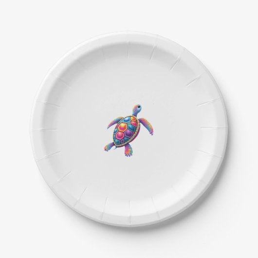 Assiettes En Carton Colorful Splash Eastern Box Turtle (2) (Devant)