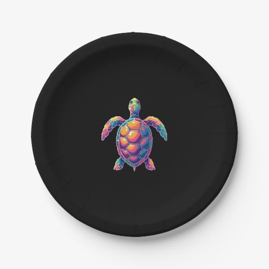 Assiettes En Carton Colorful Splash Eastern Box Turtle (2) (Devant)