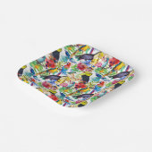 Assiettes En Carton Colorful Watercolor (Angulaire)