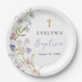 Assiettes En Carton Colorful Wildflower Meadow Girl Baptism (Devant)