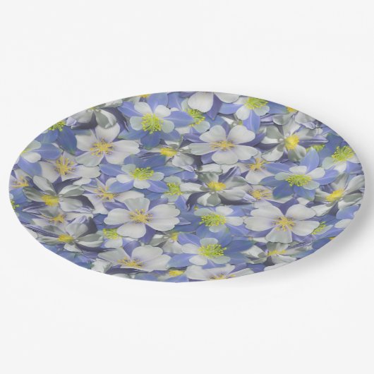 Assiettes En Carton Columbines Motif sans couture (Angle)