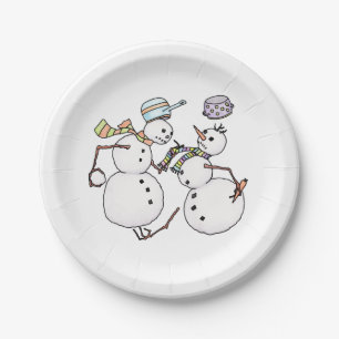 Assiettes En Carton Combat de neige